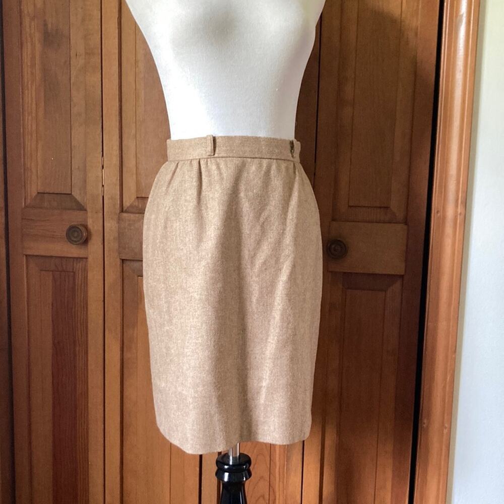 Vintage Gentry Light Brown Wool Blend Skirt, Size 4/5